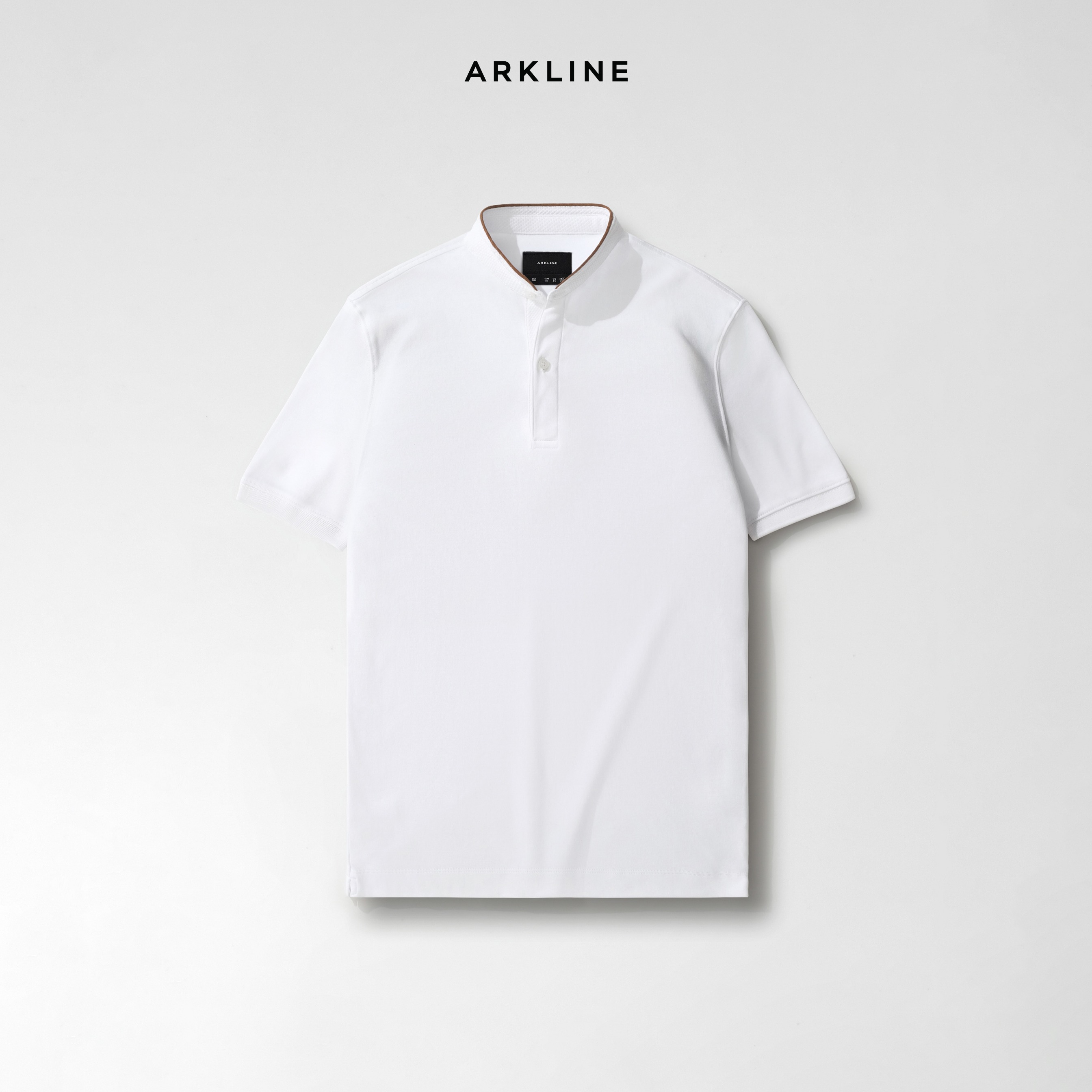 Arkline Tender Stand Collar Polo Shirt White