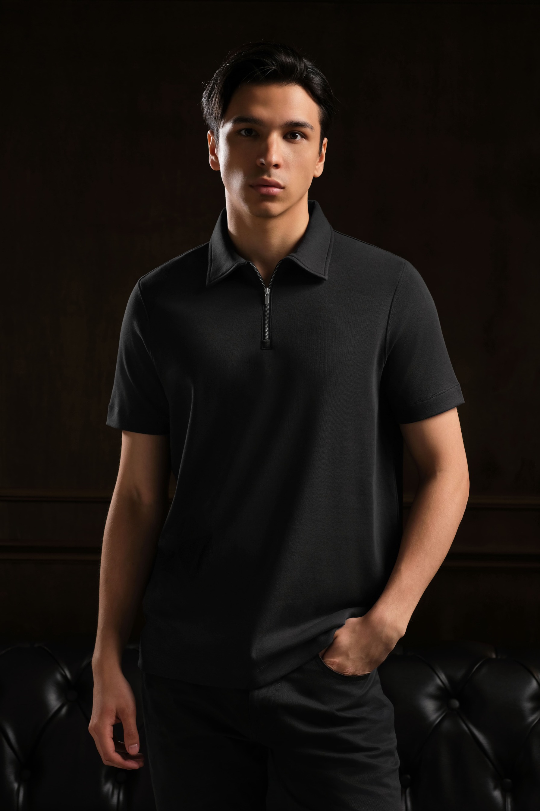 Arkline Cerniera Polo SS Shirt Sophisto Grey