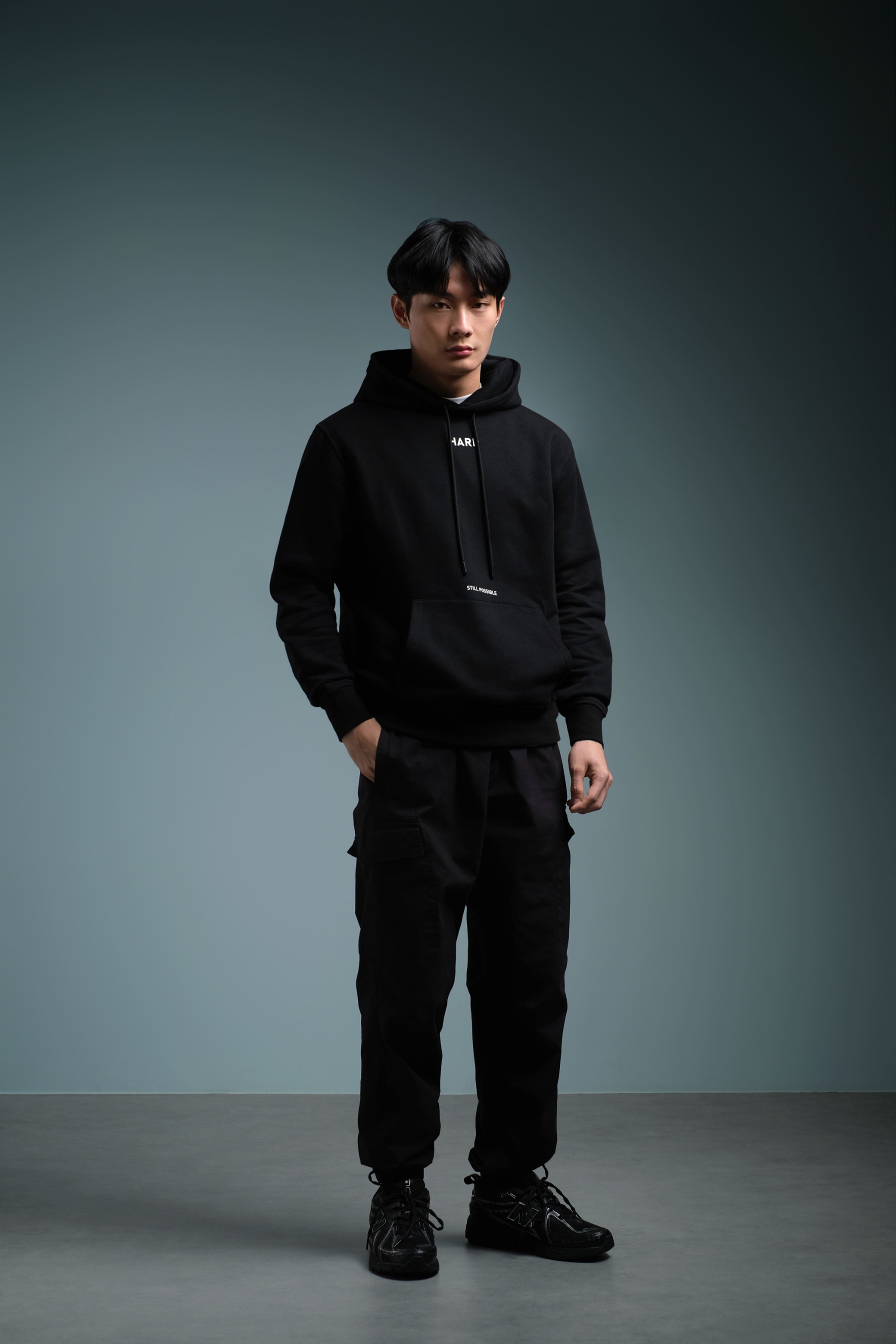 Arkline Hard Pullover Hoodie Obsidian Black