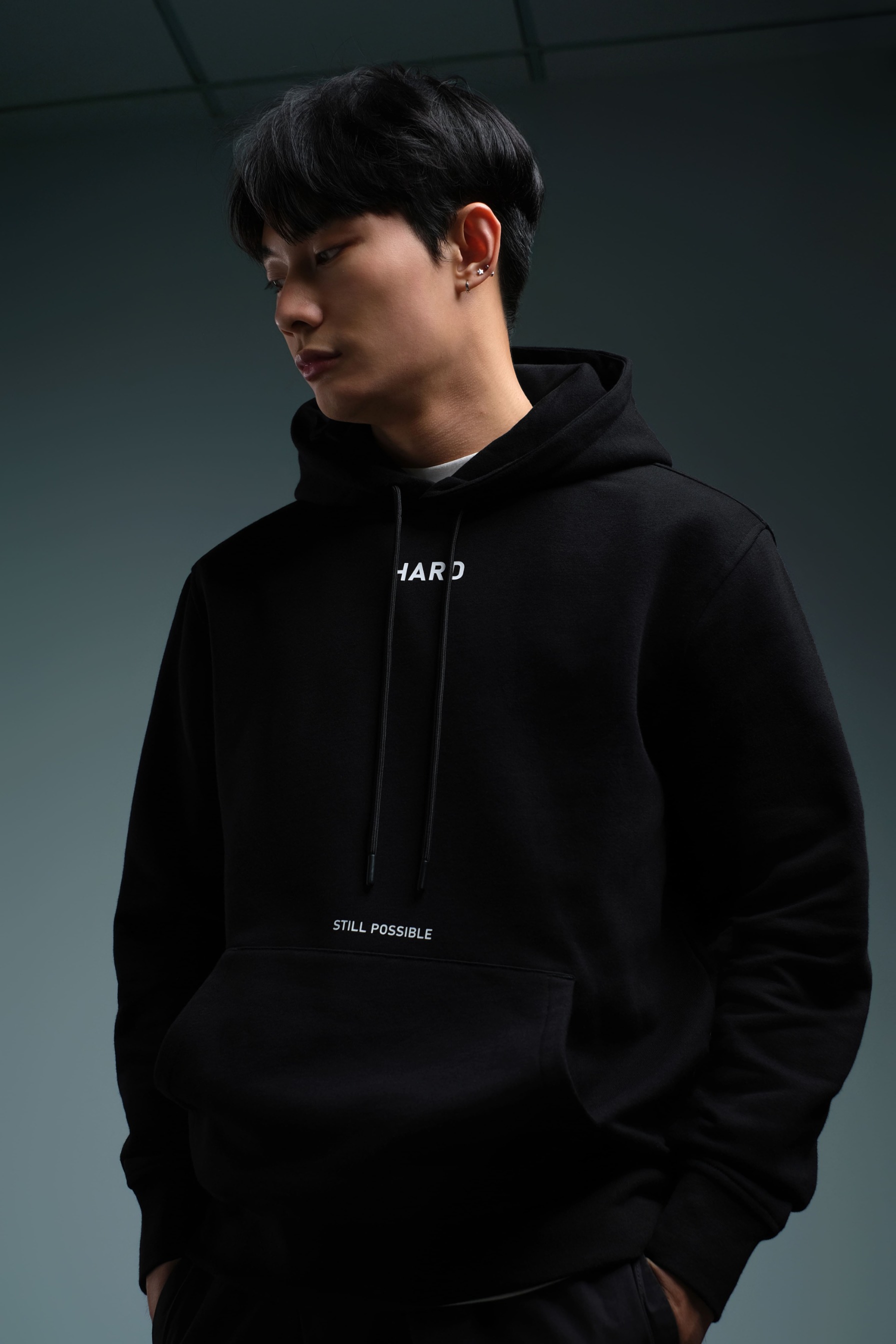 Arkline Hard Pullover Hoodie Obsidian Black