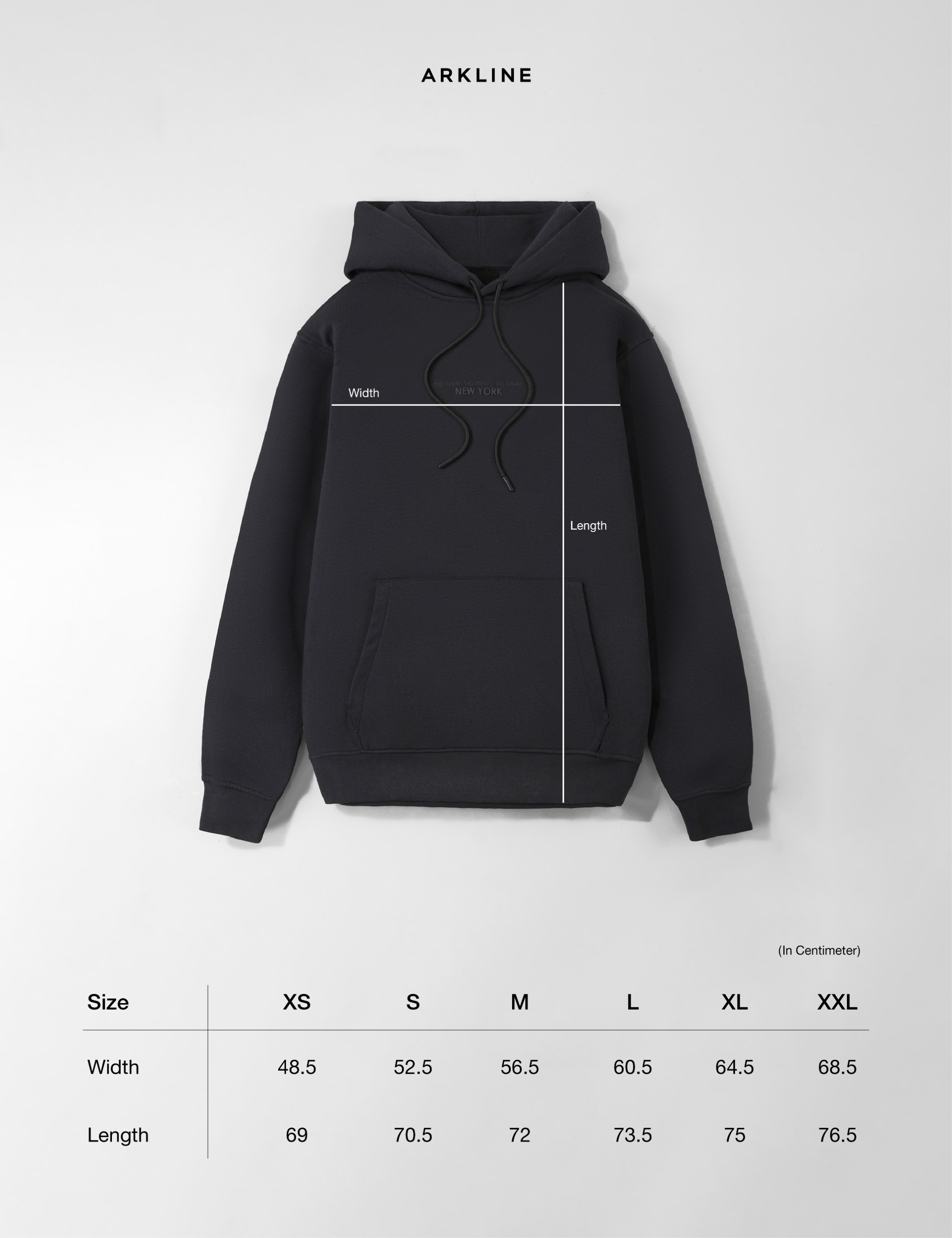 Arkline New York Pullover Hoodie Shadow Grey