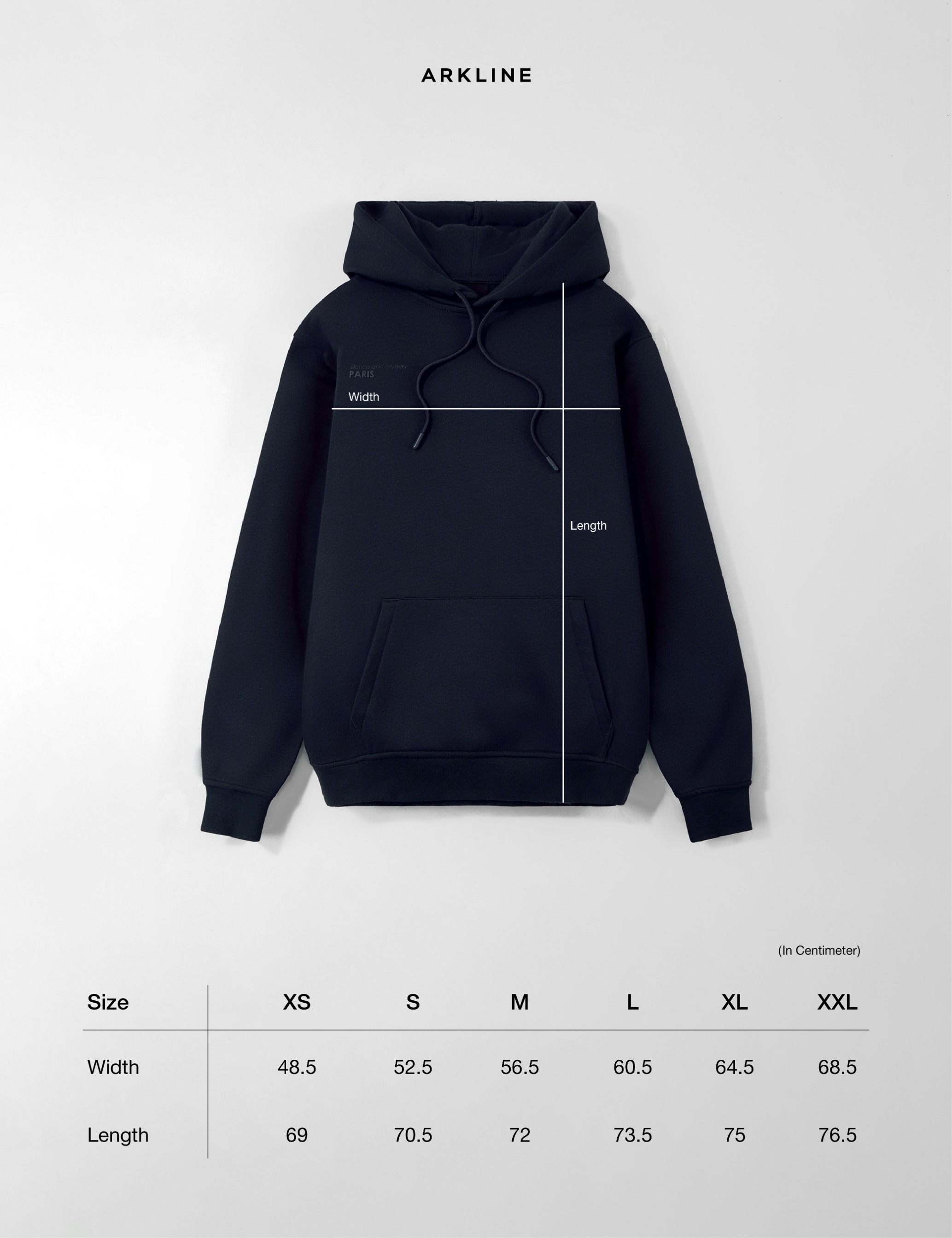 Arkline Paris Pullover Hoodie Midnight Navy