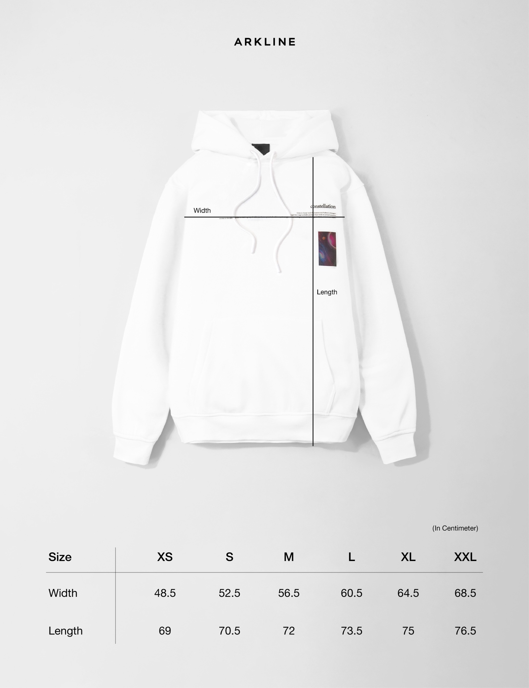 Arkline Constellation Pullover Hoodie White