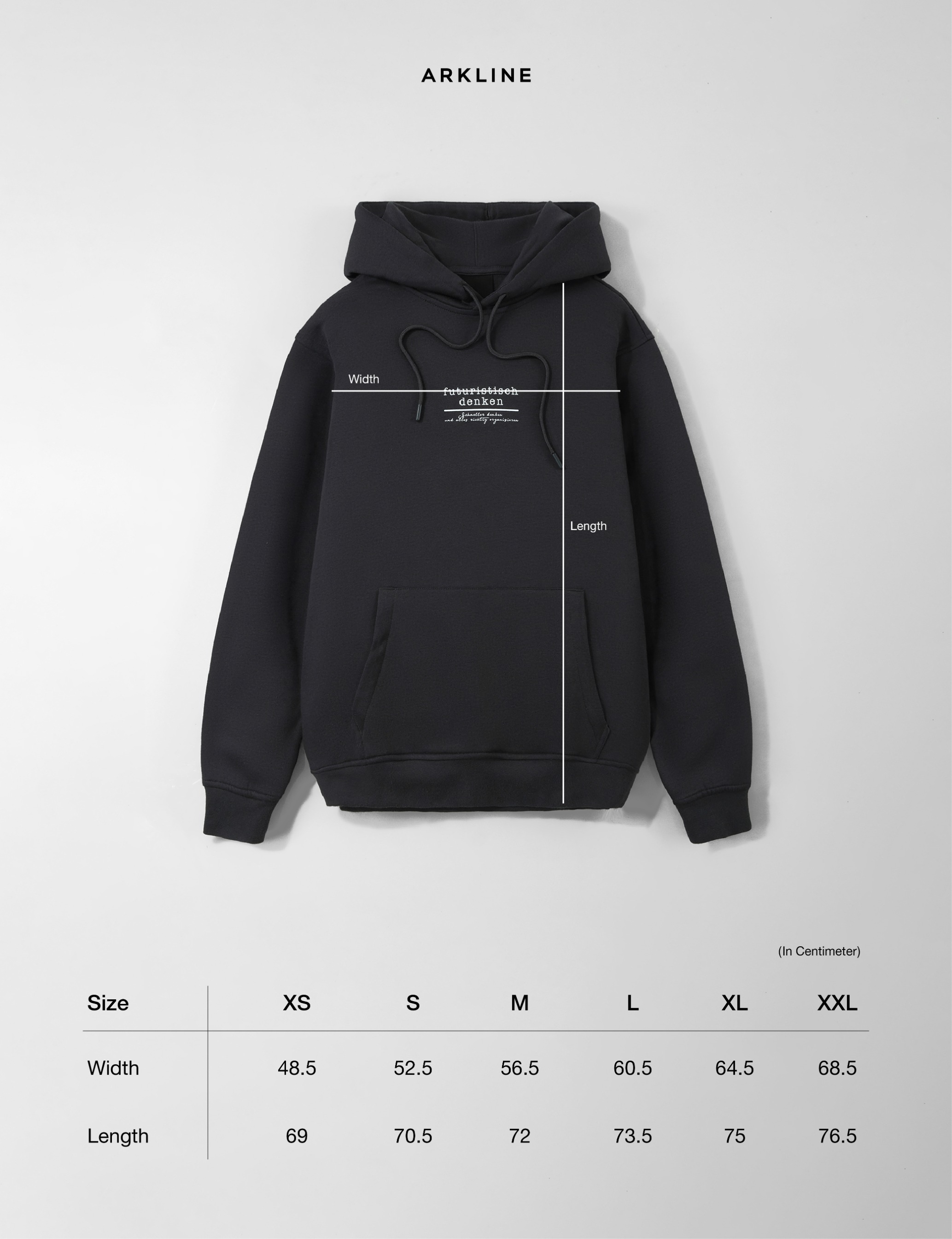 Futuristisch Pullover Hoodie Shadow Grey   
