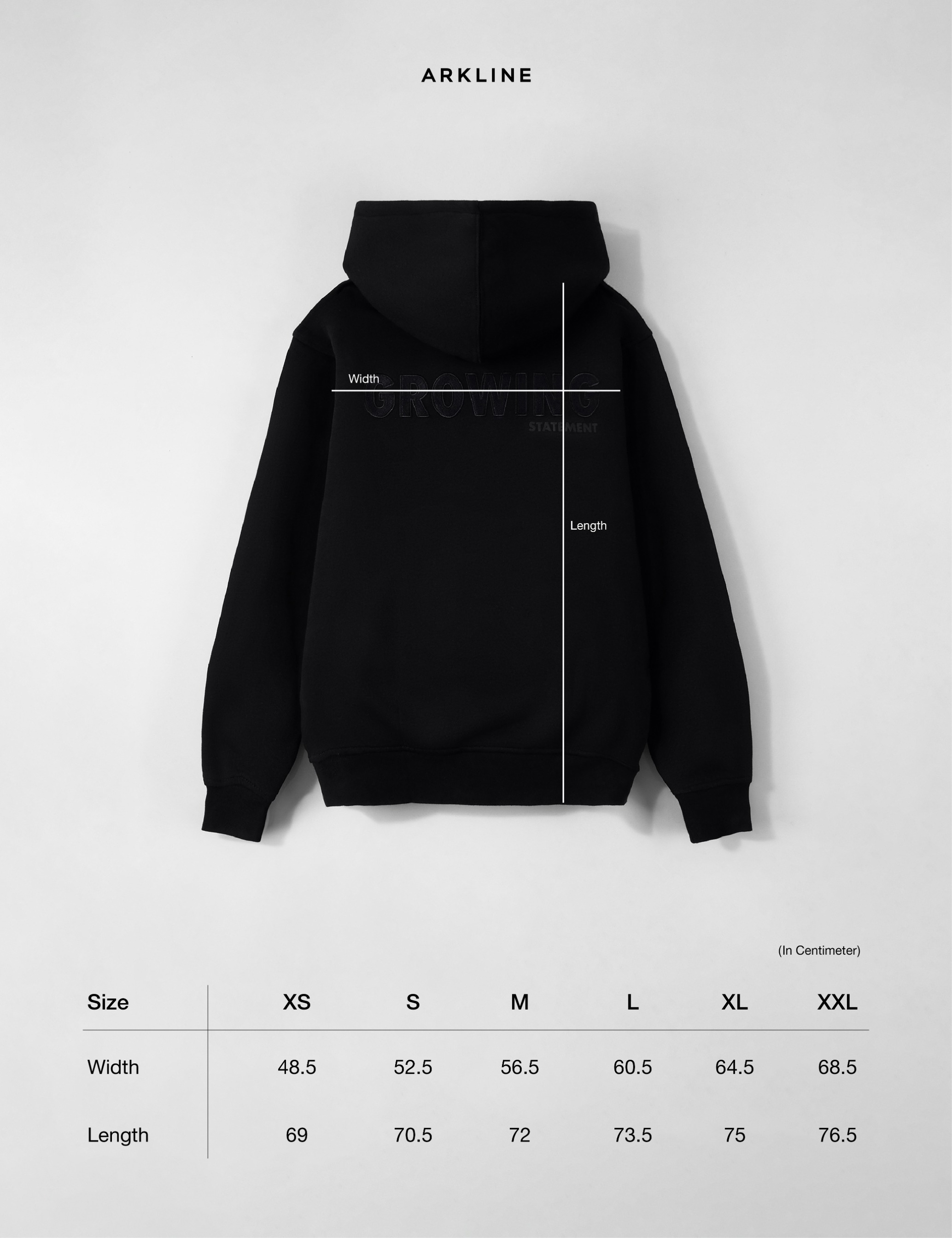 Arkline Growing Pullover Hoodie Obsidian Black