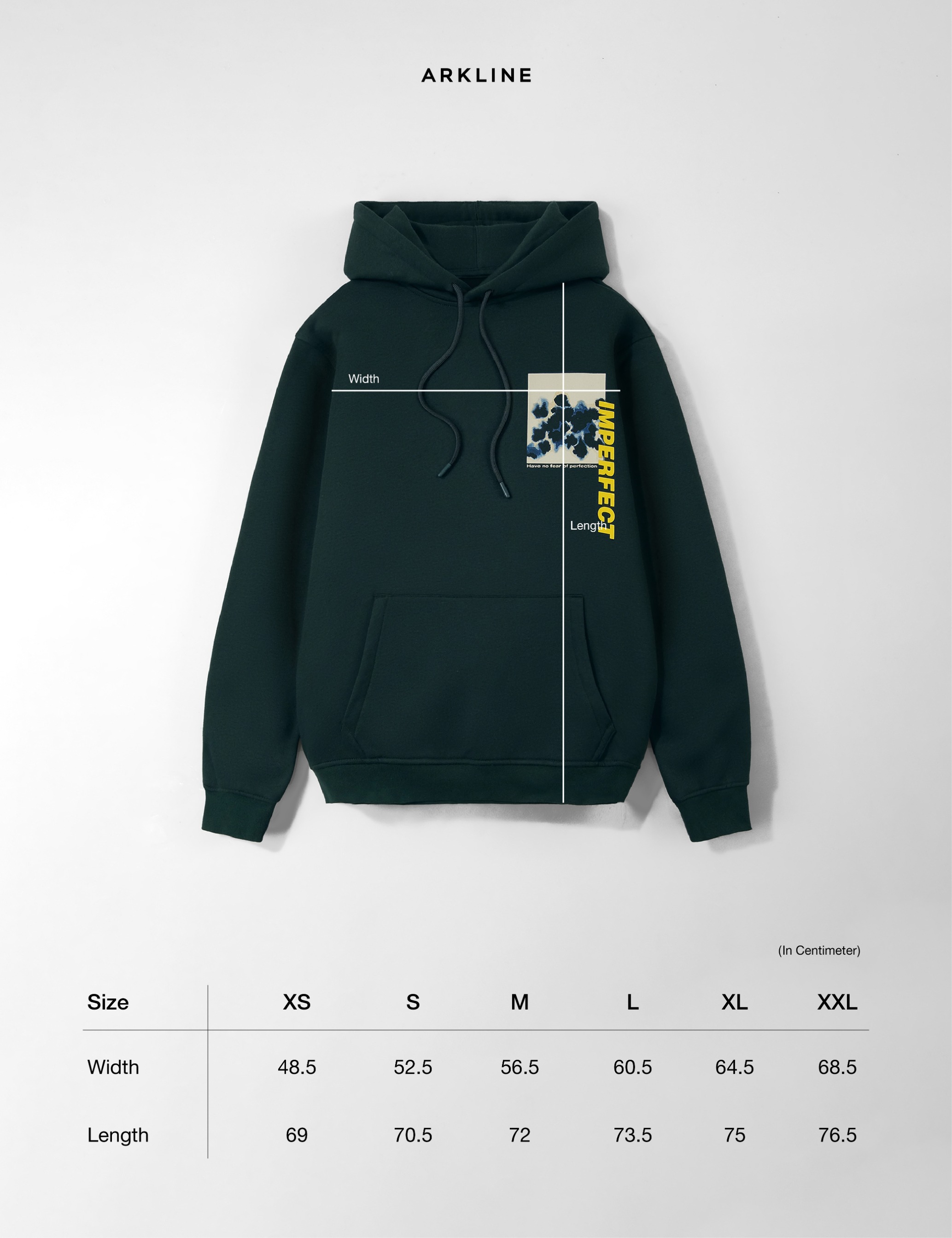 Arkline Imperfect Pullover Hoodie British Green