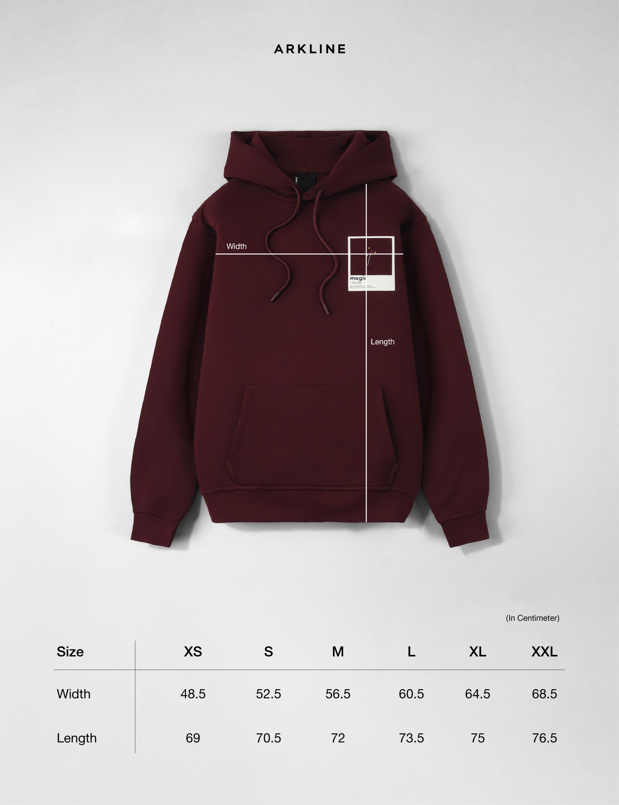 Arkline Magic Pullover Hoodie Maroon