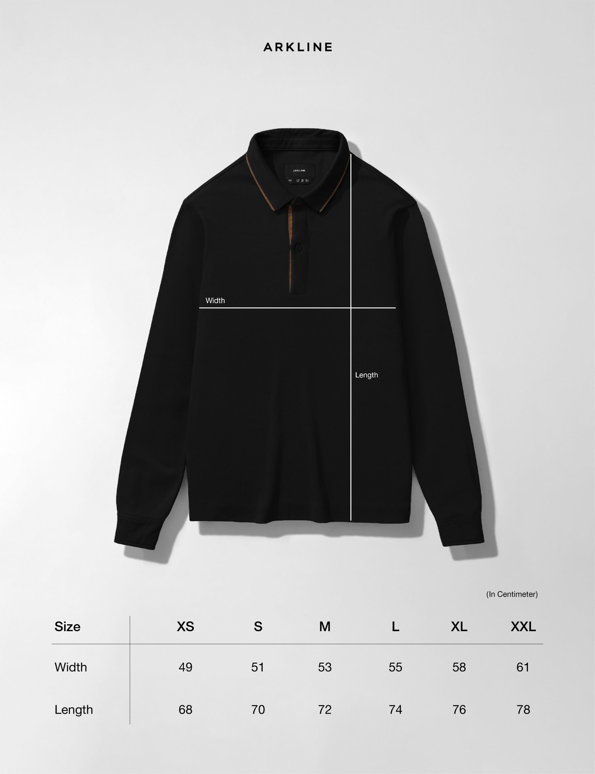 Arkline Gentle Polo LS Shirt Obsidian Black