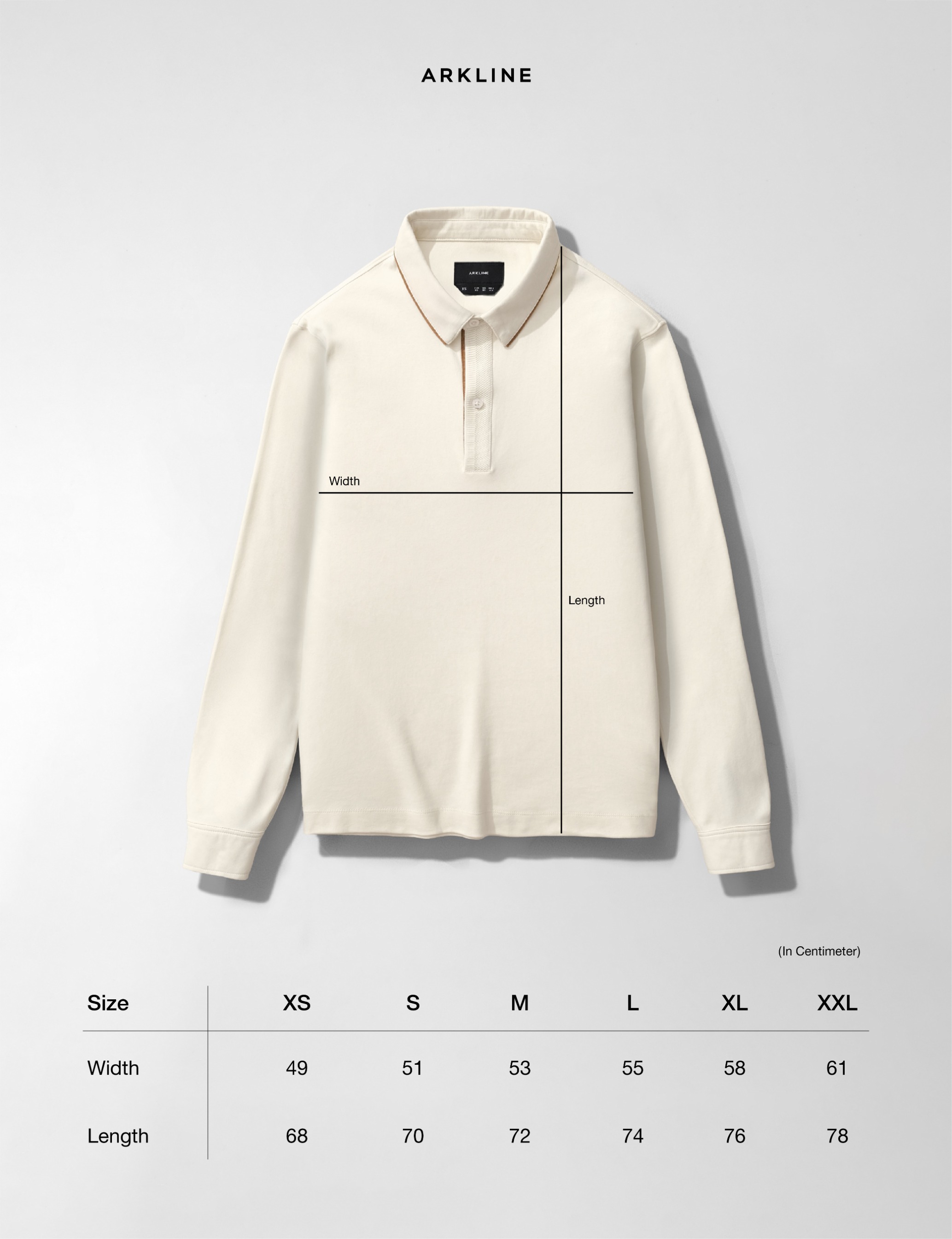 Arkline Gentle Polo LS Shirt Cream