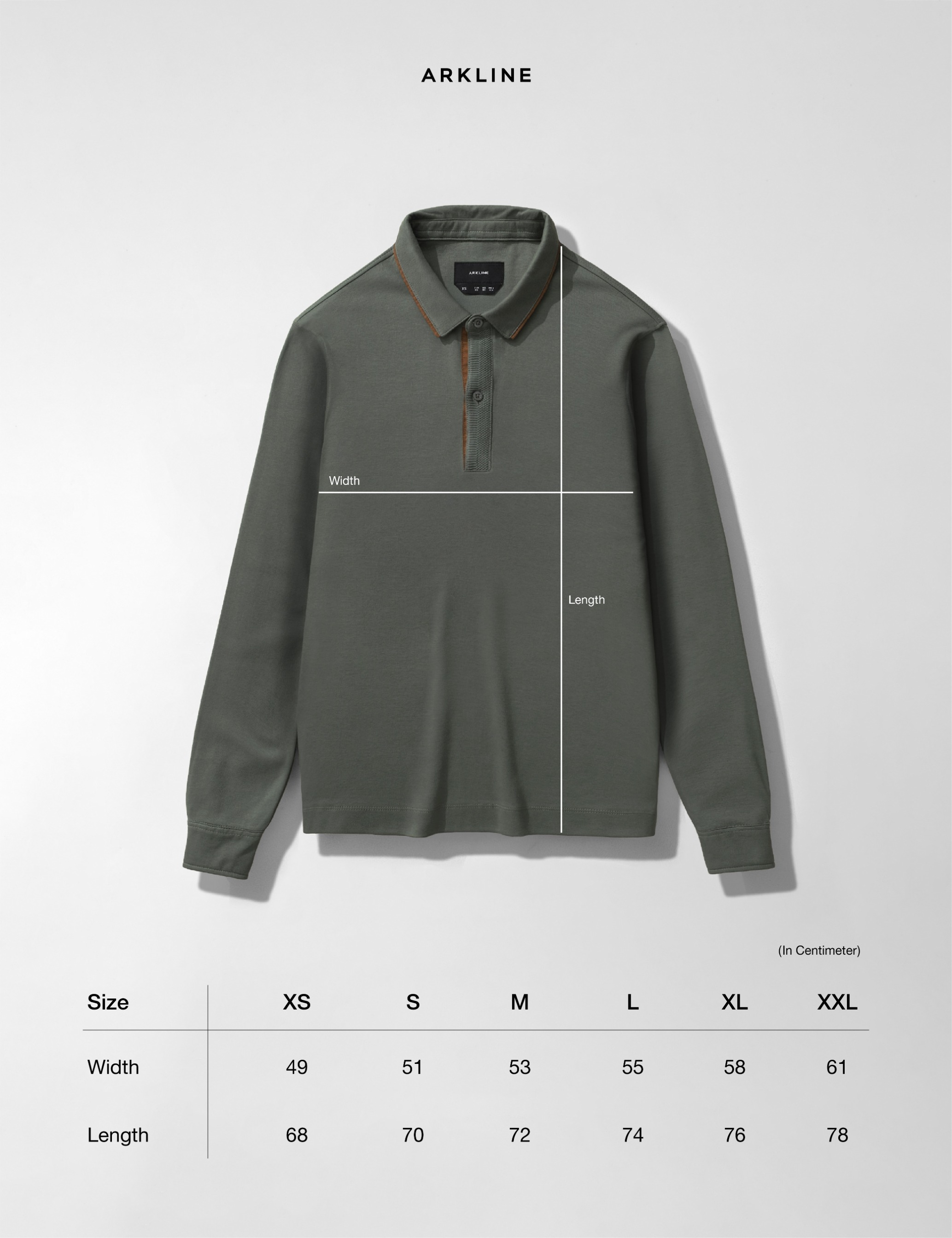 Arkline Gentle Polo LS Shirt Sage Green