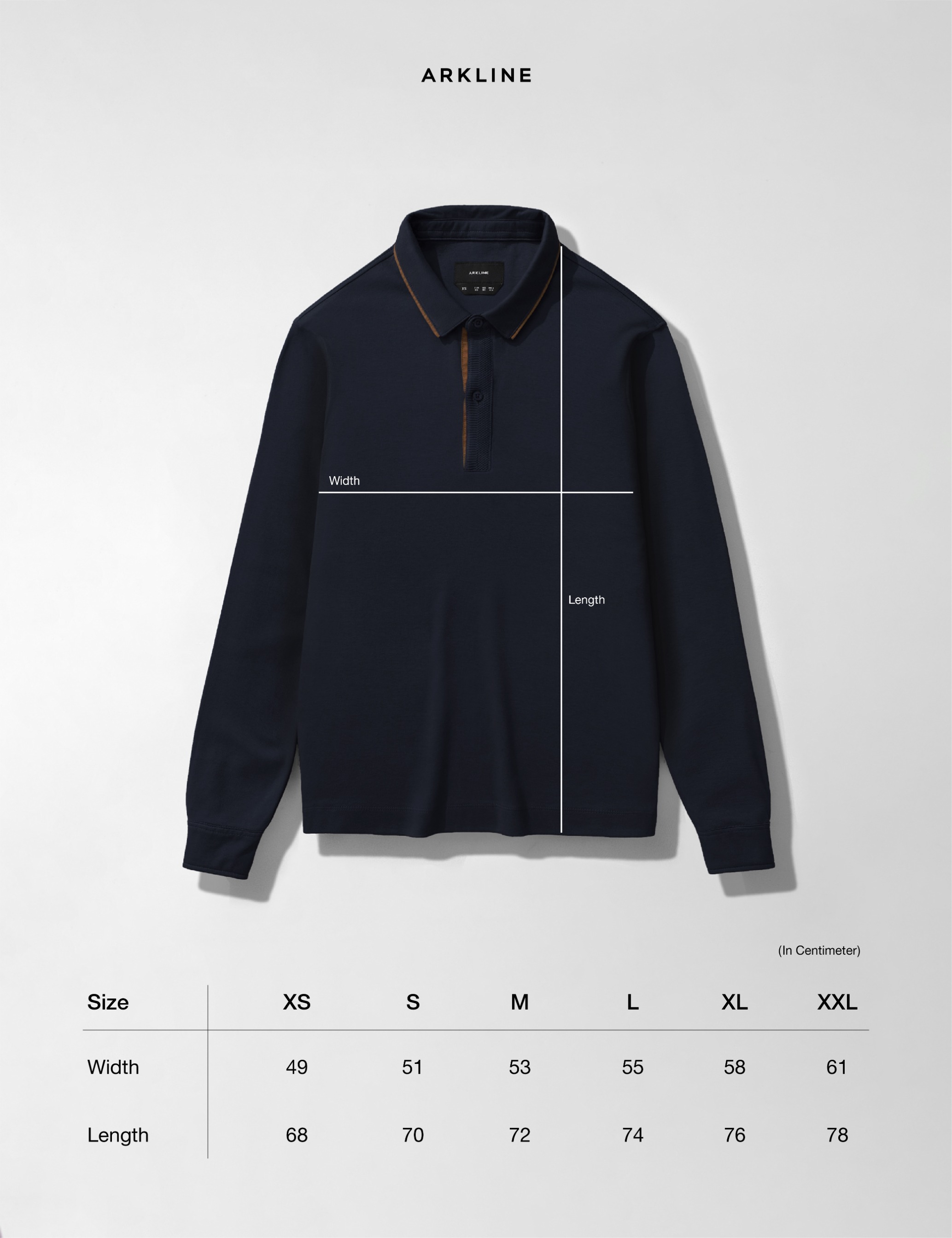 Arkline Gentle Polo LS Shirt Deep Navy
