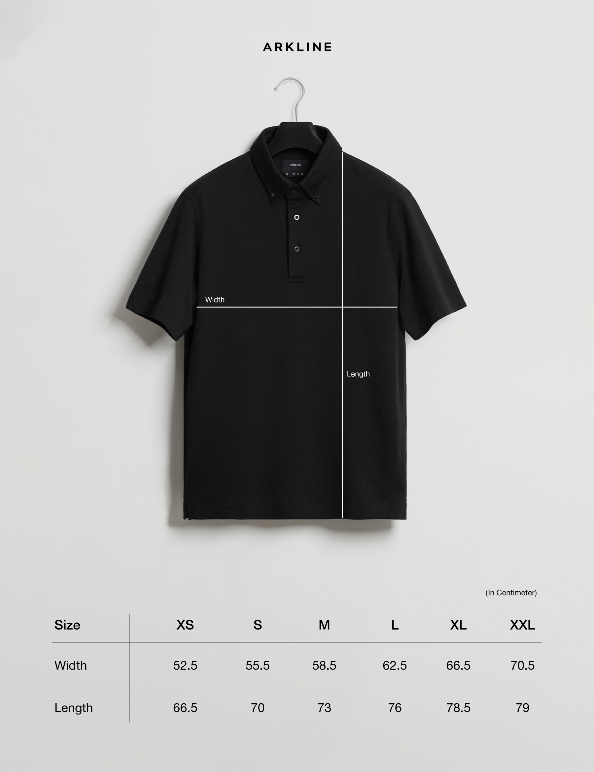 Arkline Humane Button Down Collar Polo Shirt Obsidian Black