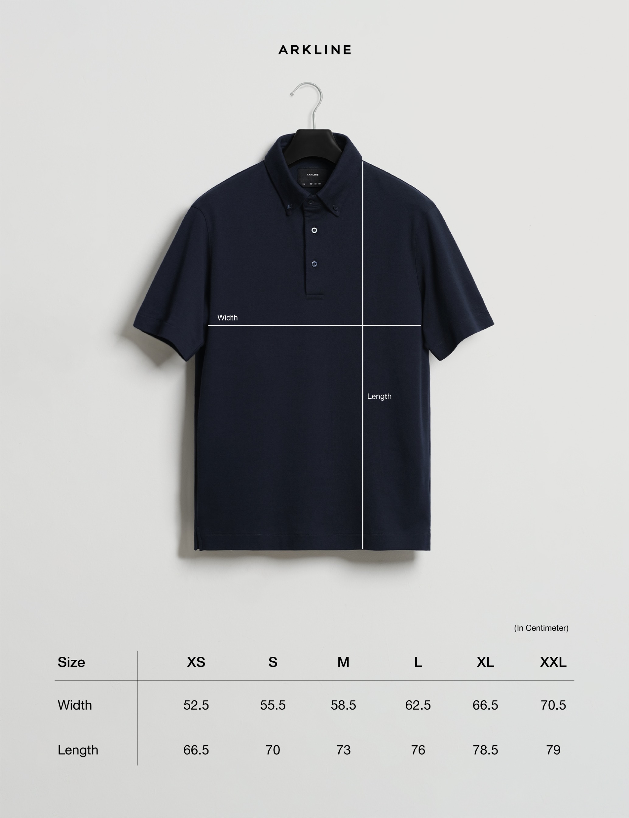 Arkline Humane Button Down Collar Polo Shirt Midnight Navy