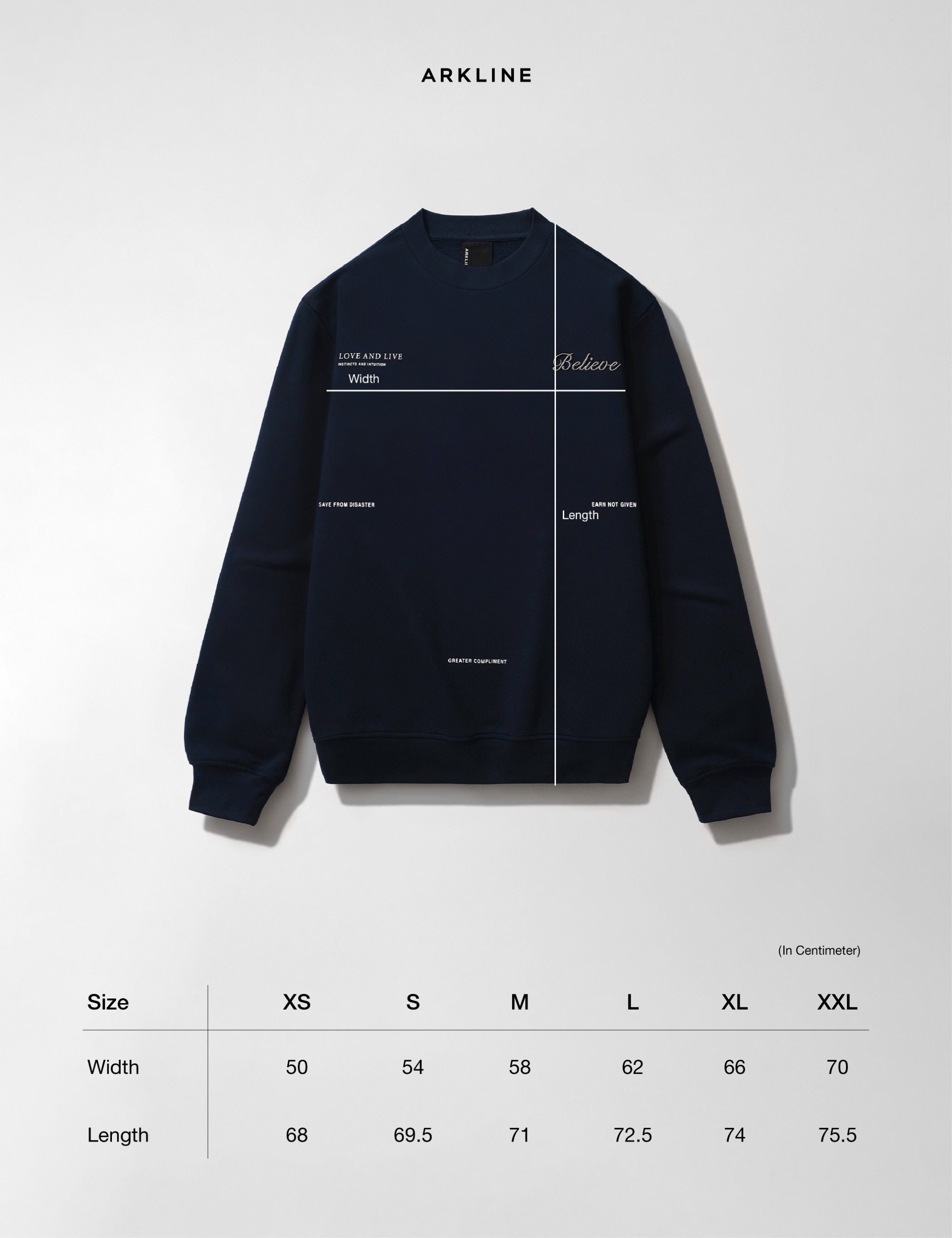 Arkline Believe Sweatshirt Midnight Navy
