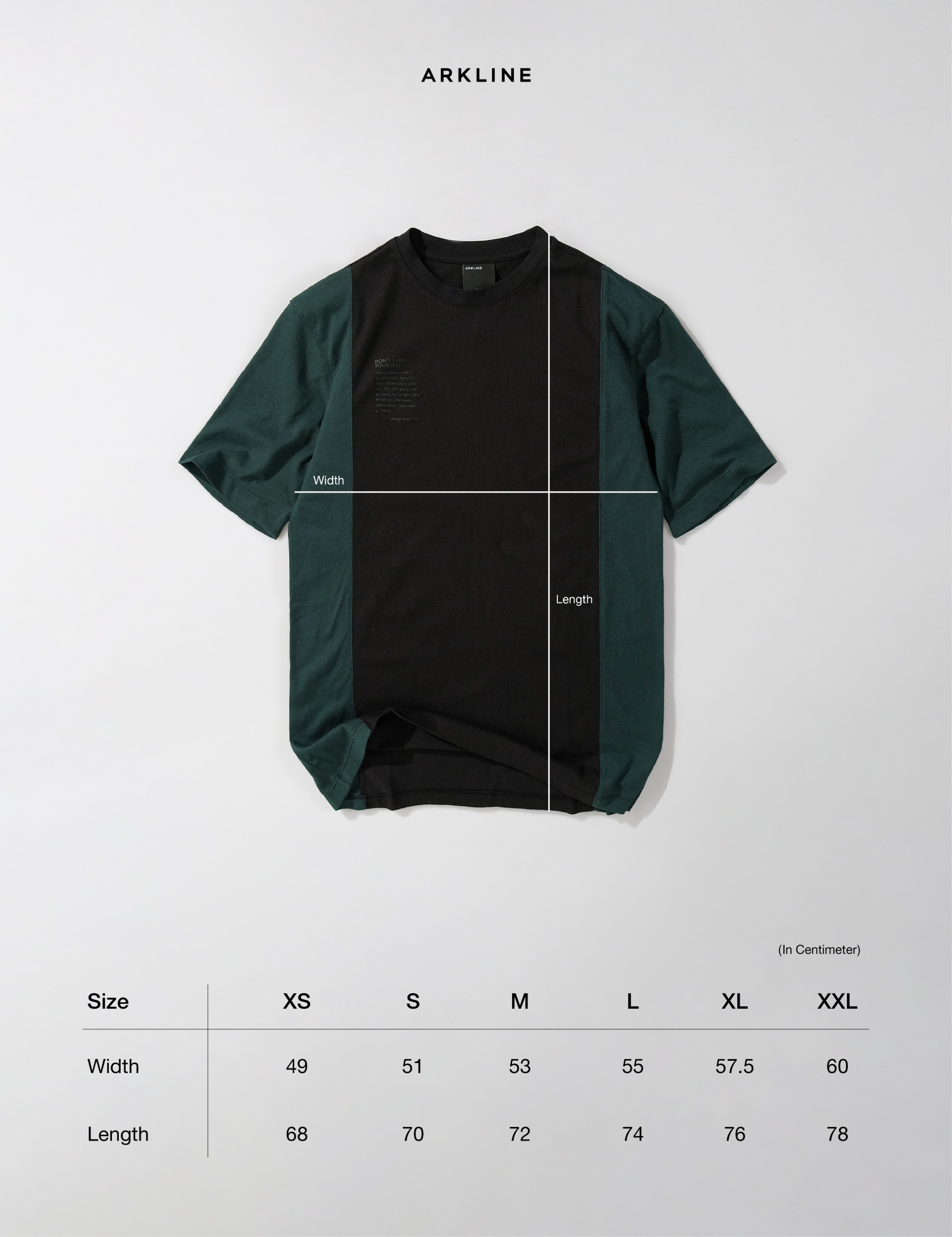 Colorblocked "LIMIT" British Green - Black T-shirt