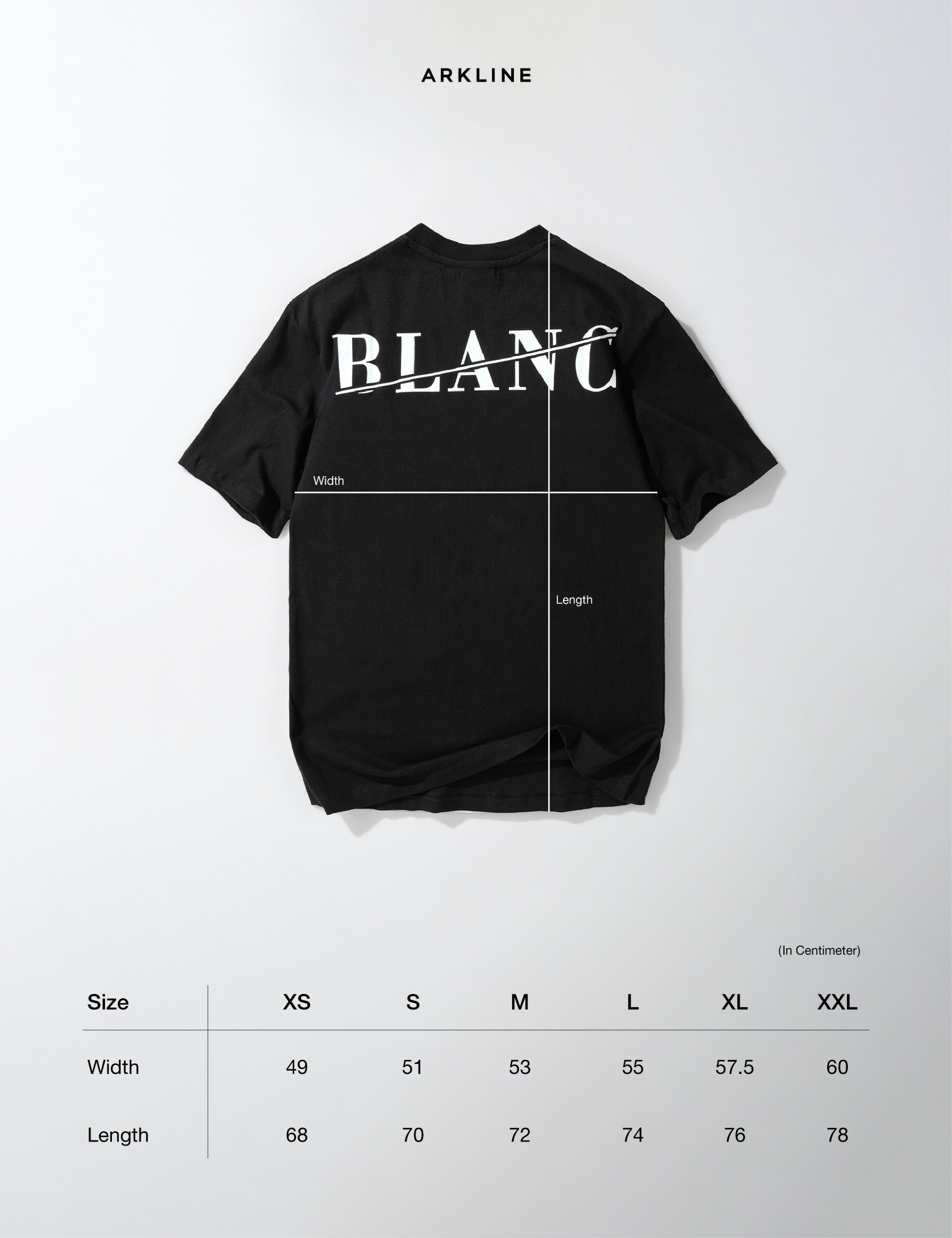 Arkline BLANC T-Shirt Obsidian Black