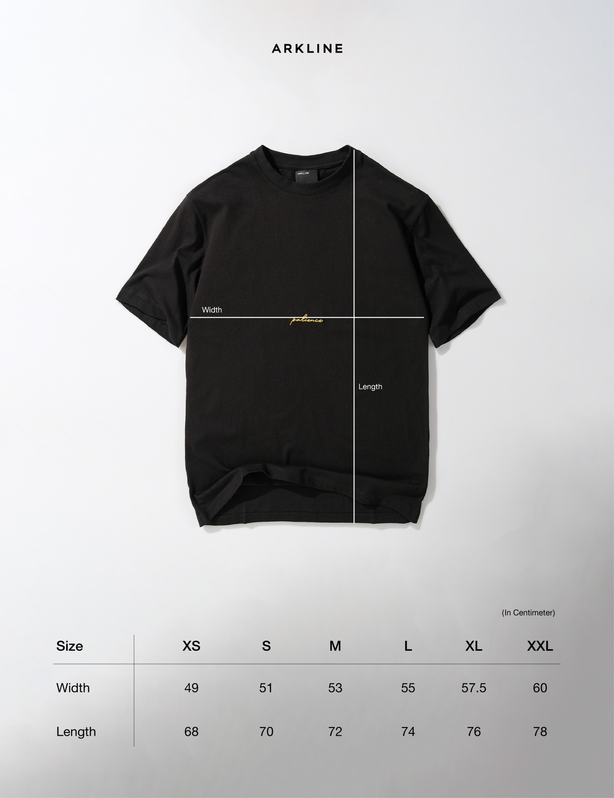 Arkline Family Script Patience T-shirt Obsidian Black