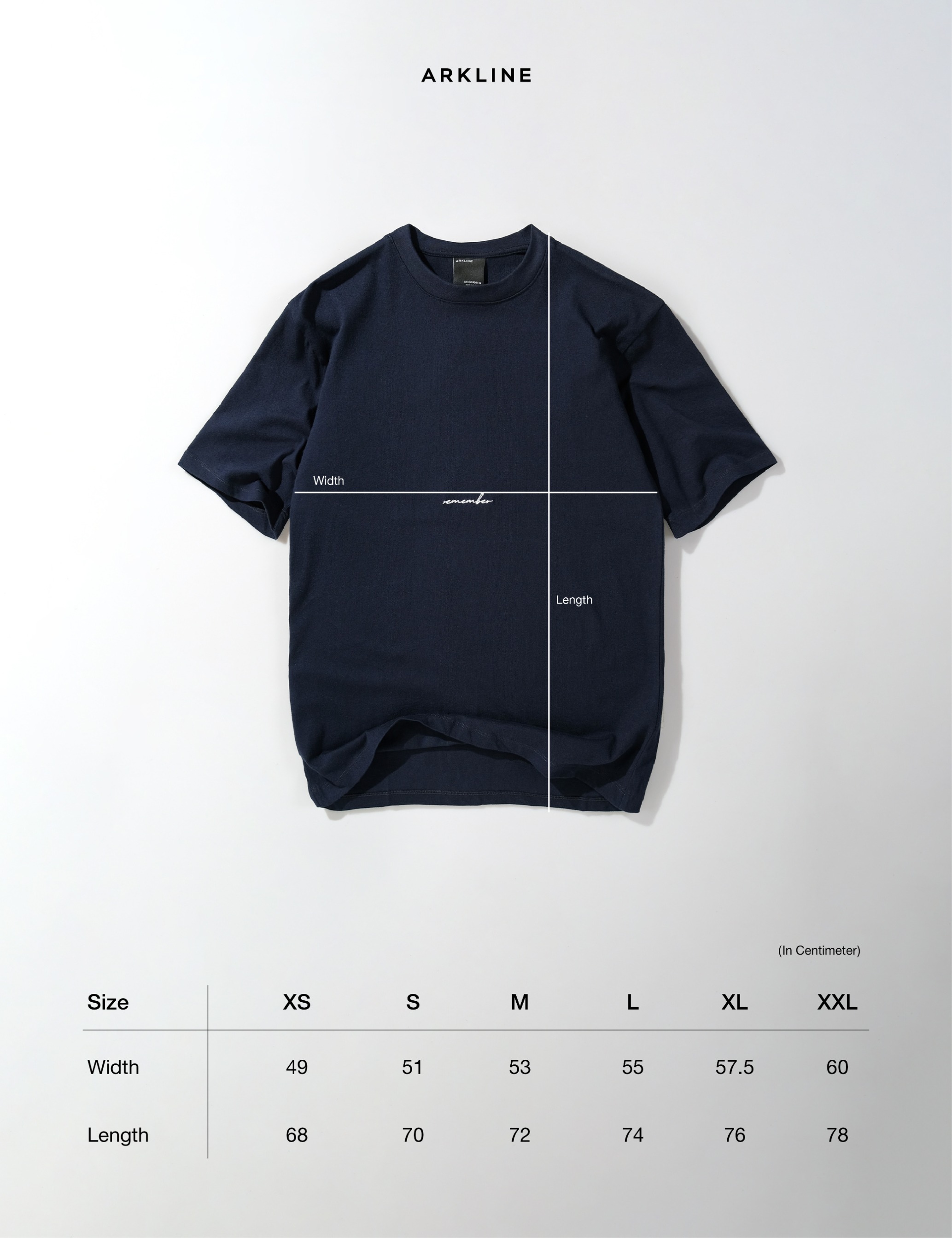Arkline Family Script Remember T-shirt Deep Navy