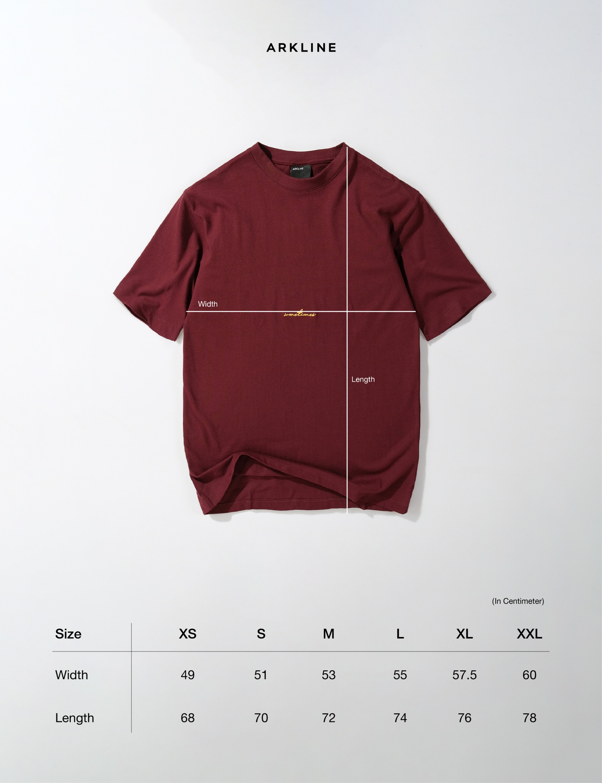 Arkline Family Script Sometimes T-shirt Maroon