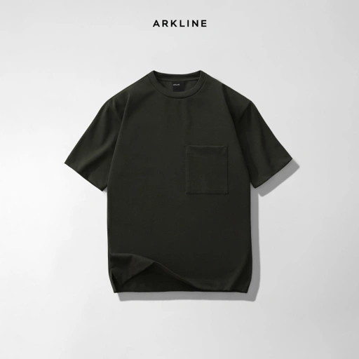 Image of Arkline Boxy Pocket Tee Olive