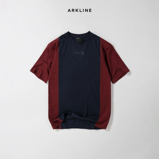 Image of Colorblocked "DIAMONDS" Maroon - Navy T-shirt