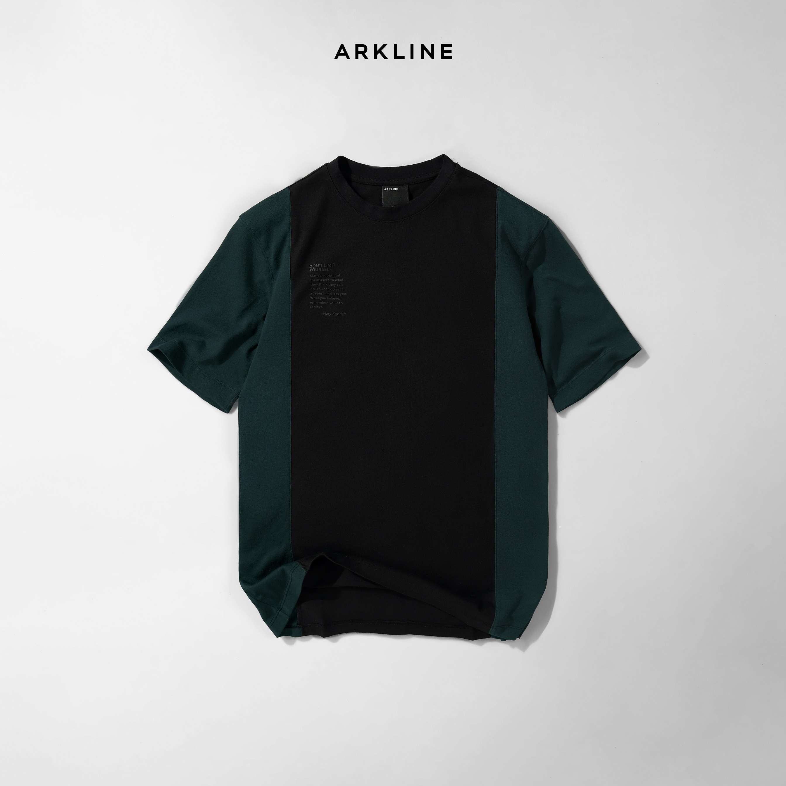 Colorblocked "LIMIT" British Green - Black T-shirt