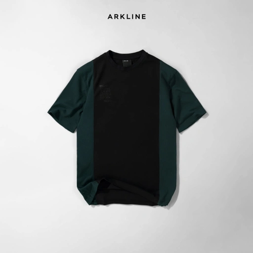Image of Colorblocked "LIMIT" British Green - Black T-shirt