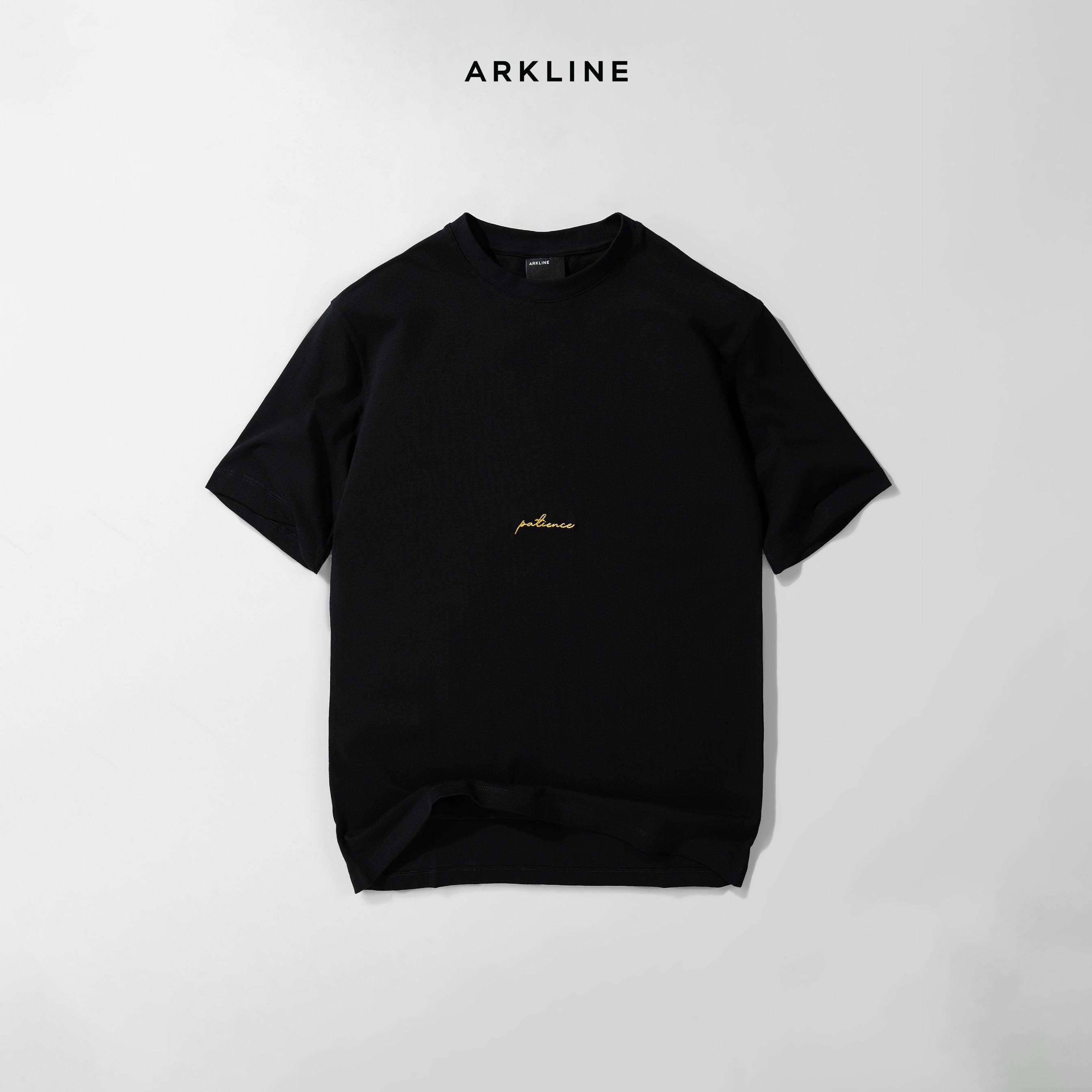 Arkline Family Script Patience T-shirt Obsidian Black