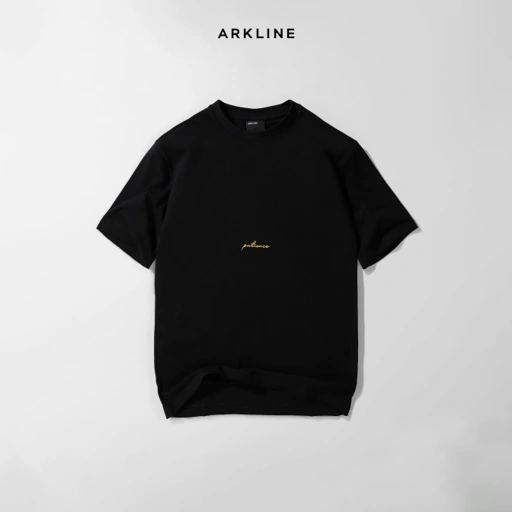 Image of Arkline Family Script Patience T-shirt Obsidian Black