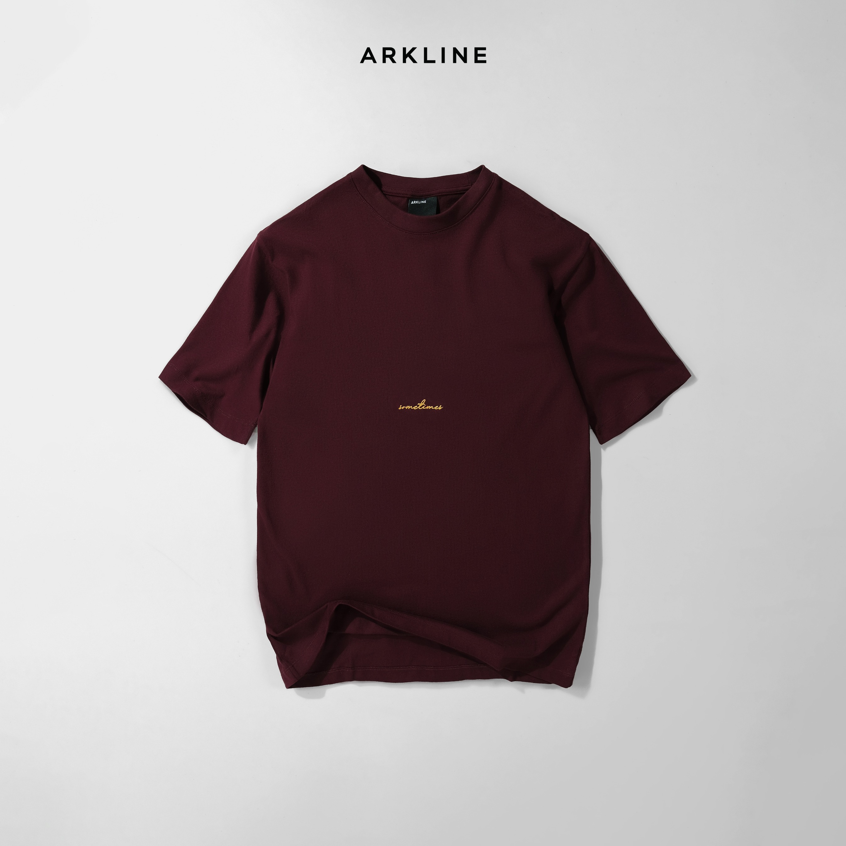 Arkline Family Script Sometimes T-shirt Maroon