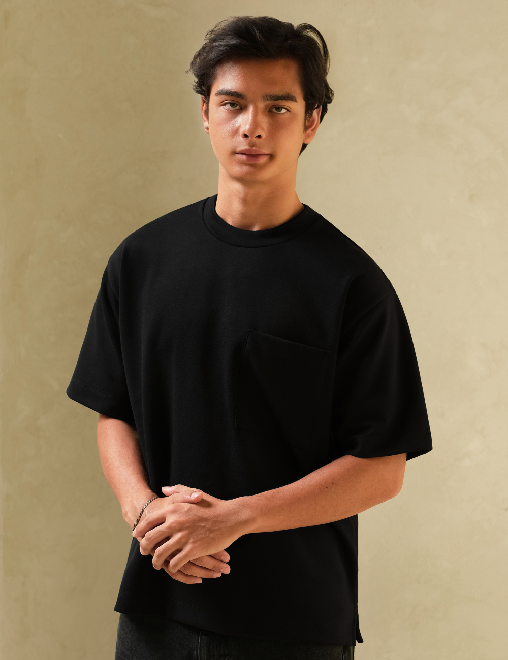 Arkline Boxy Pocket Tee Black