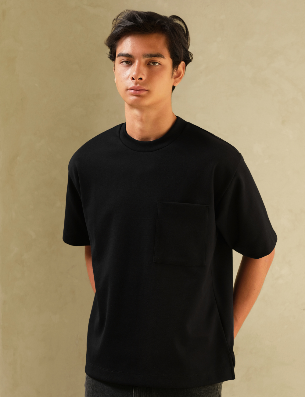 Arkline Boxy Pocket Tee Black