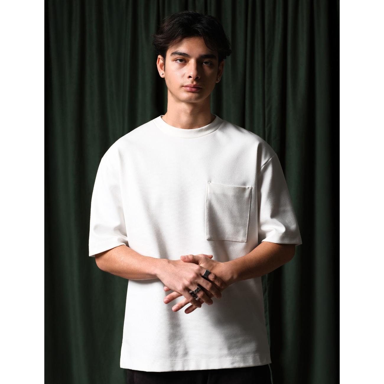 Arkline Boxy Pocket Tee White