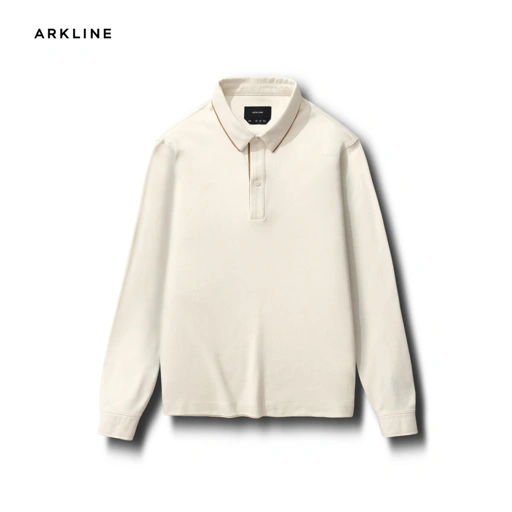 Image of Arkline Gentle Polo LS Shirt Cream