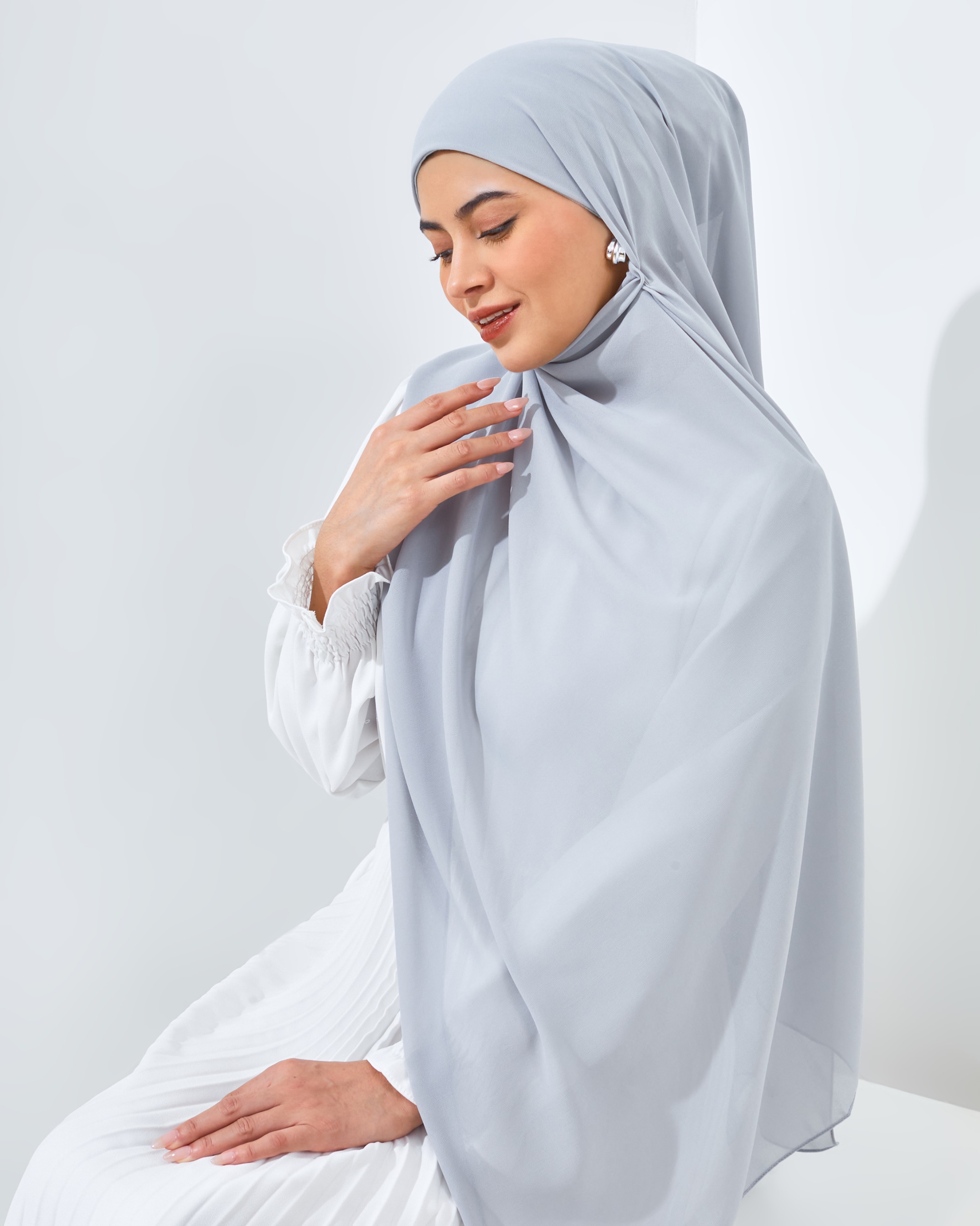 Pashmina Instant Soft Grey