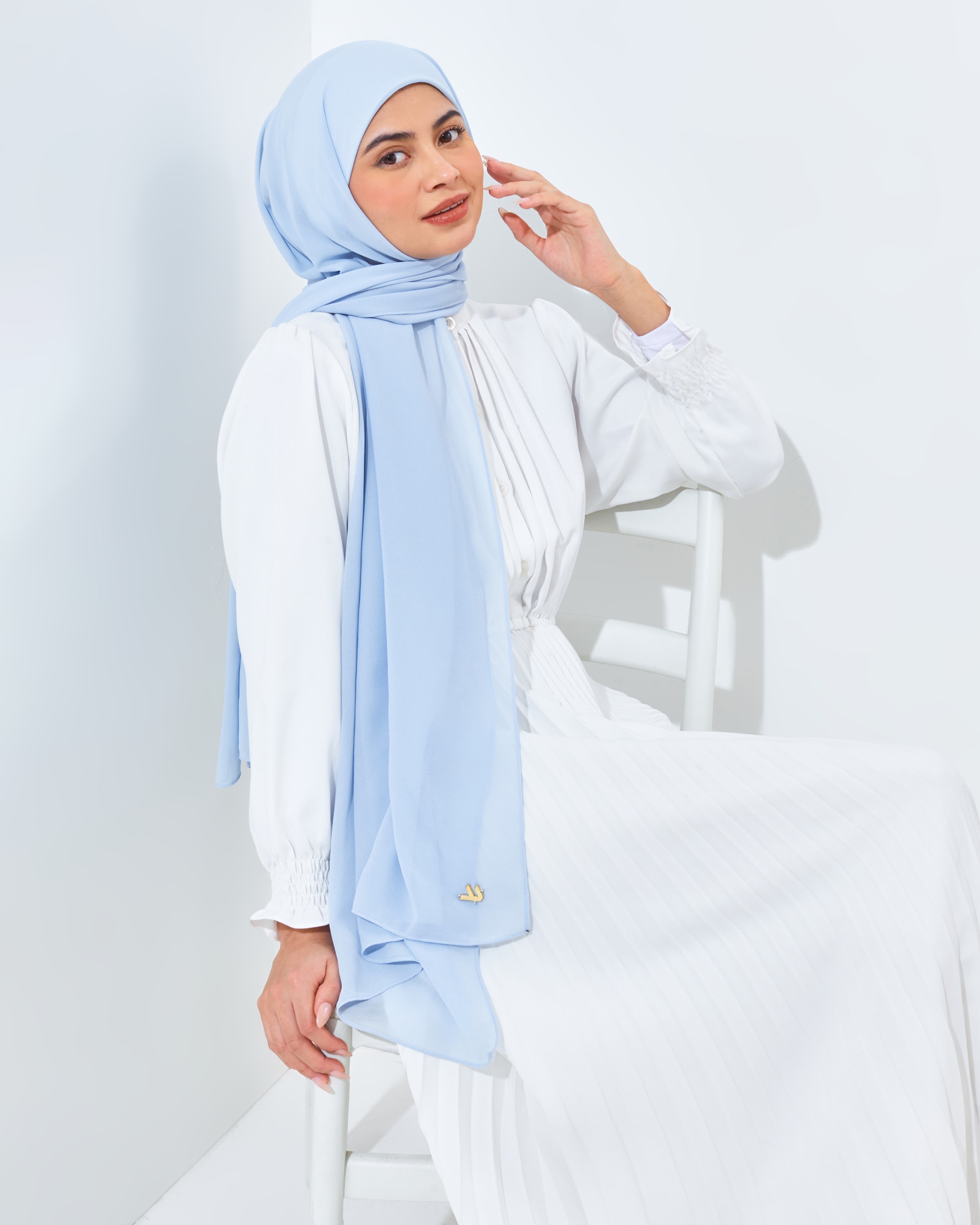 Pashmina Instant Soft Blue