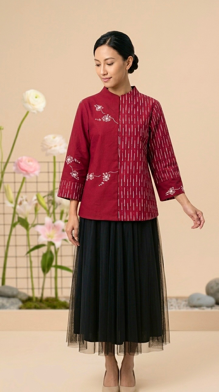 Malika Top 457 ( Red Maroon )
