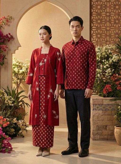Image of Raya Set Couple 09 ( Red Maroon )
