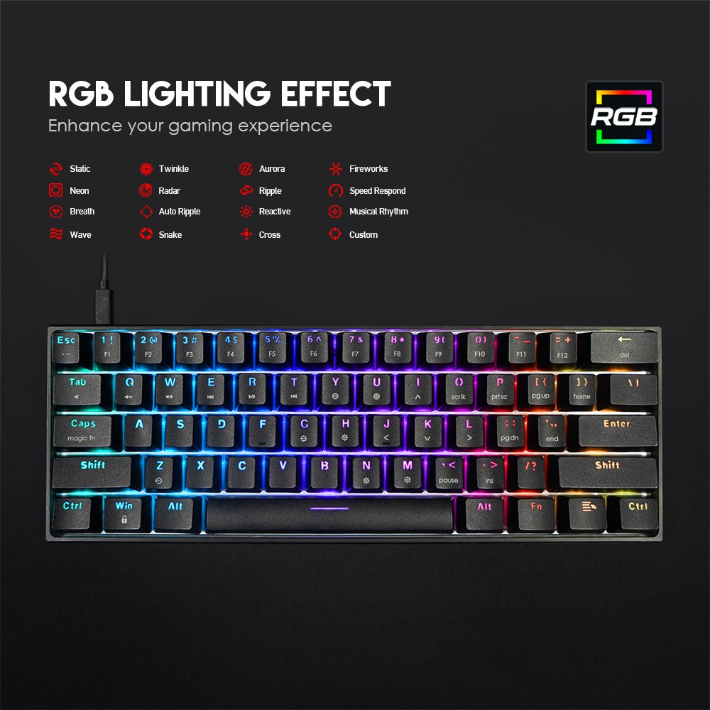 Fantech MAXFIT61 MK857 60% Keyboard Gaming Mechanical