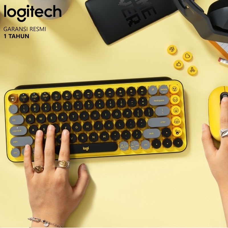 Logitech POP Keys Keyboard Wireless Mechanical Compact Emoji Keys