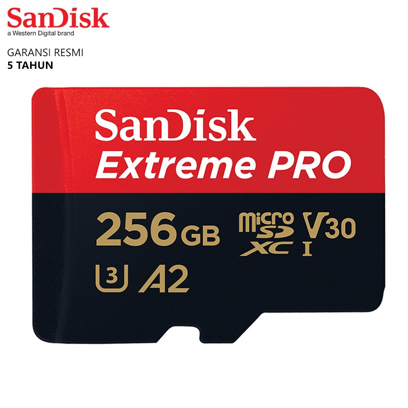 Micro SD Sandisk Extreme Pro A2 Class 10 170 Mbps - 256GB