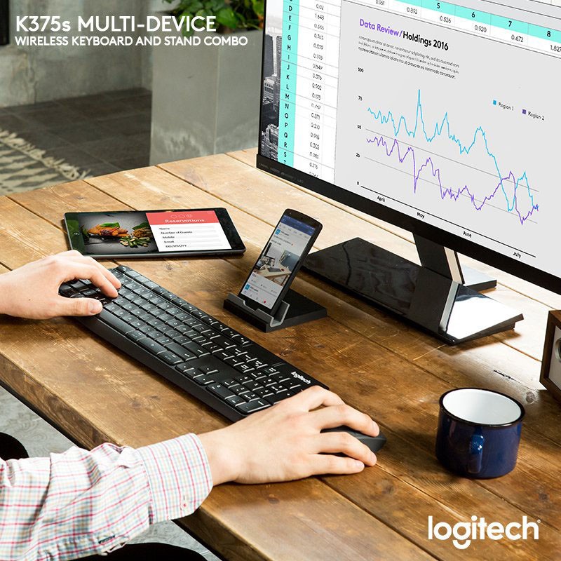 Logitech K375s Keyboard Wireless Bluetooth Multi Device