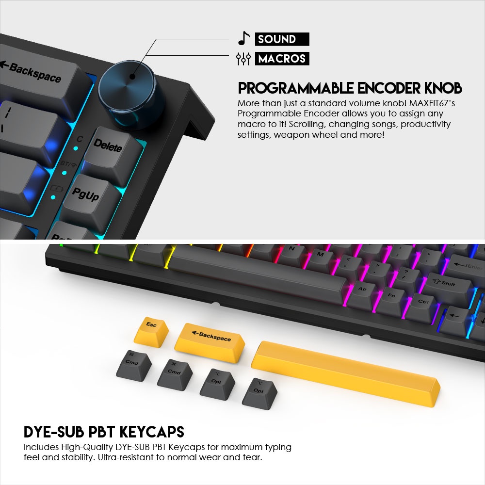 Fantech MAXFIT67 MK858 RGB Wireless Keyboard Gaming Mechanical