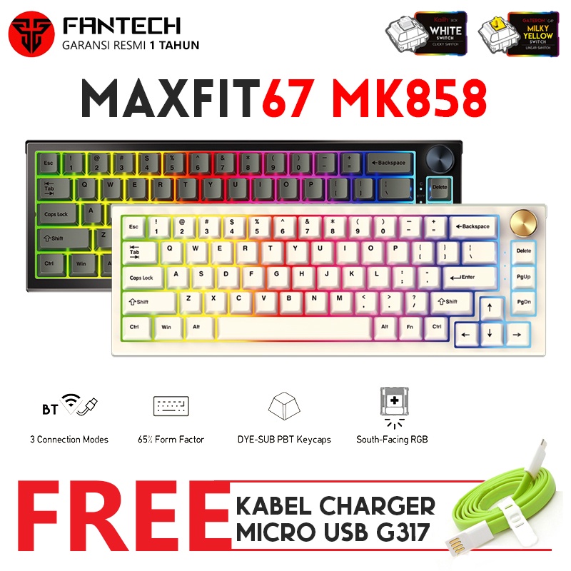 Fantech MAXFIT67 MK858 RGB Wireless Keyboard Gaming Mechanical