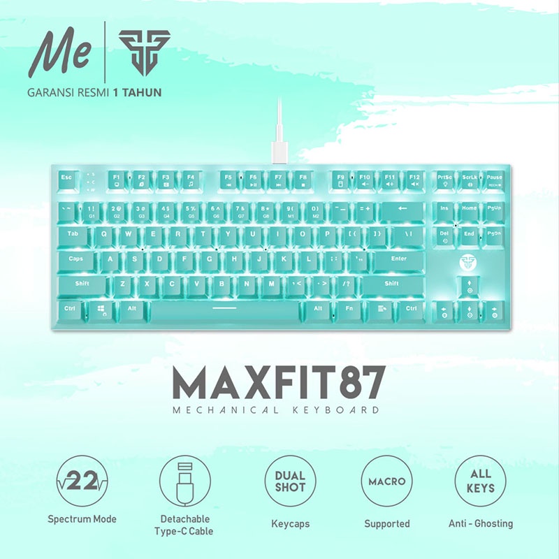Fantech MAXFIT87 MK856 Mint Edition TKL Keyboard Gaming Mechanical