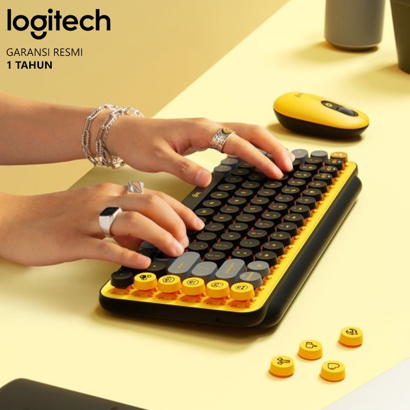 Logitech POP Keys Keyboard Wireless Mechanical Compact Emoji Keys