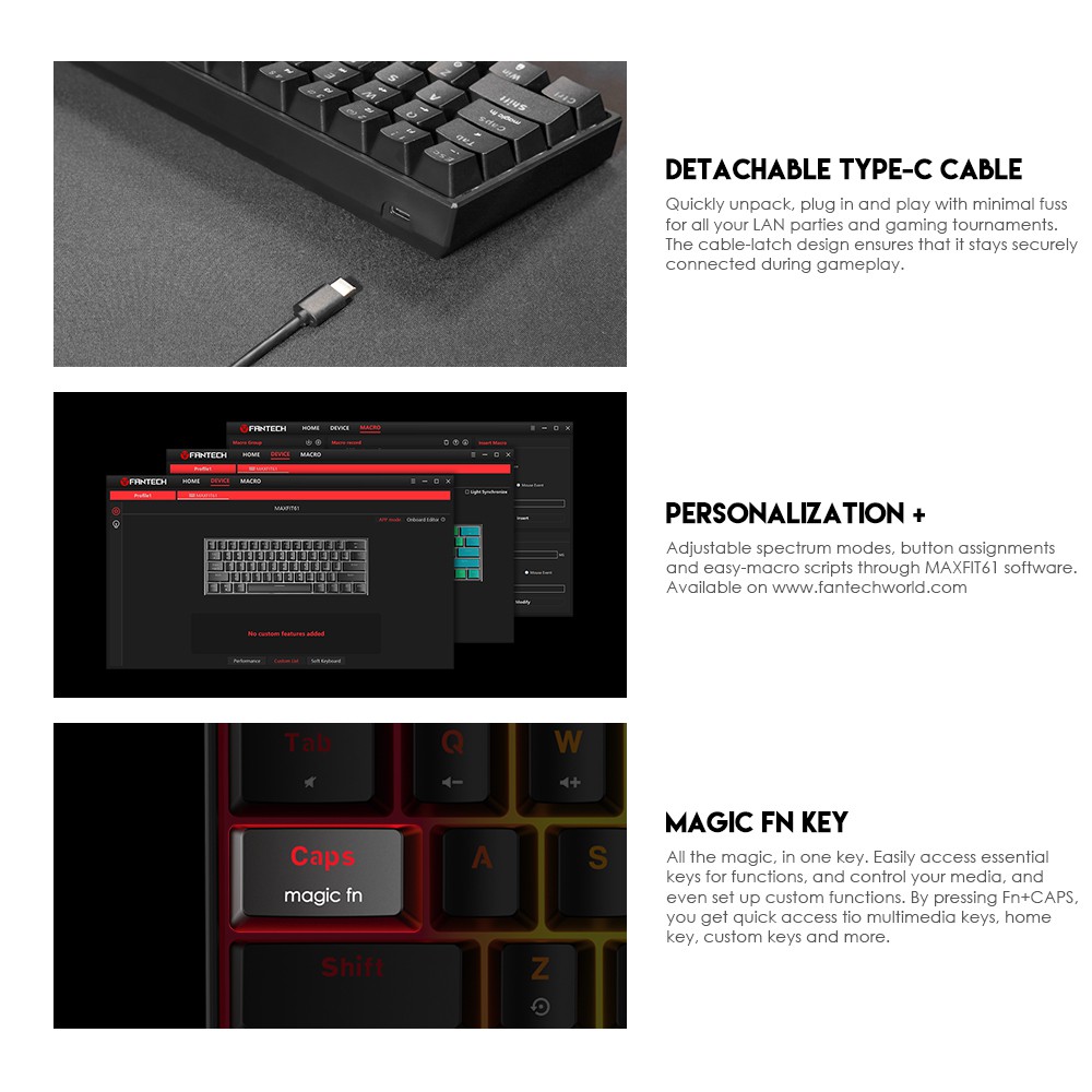 Fantech MAXFIT61 MK857 60% Keyboard Gaming Mechanical