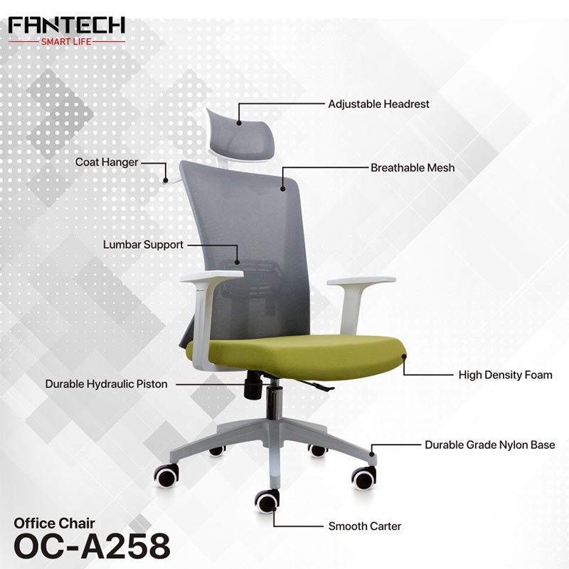 Fantech OCA258 Kursi Kerja Kantor Premium Office Chair