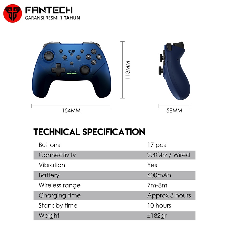 Fantech SHOOTER II WGP13 Gamepad Wireless Gaming Controller Joystick USB
