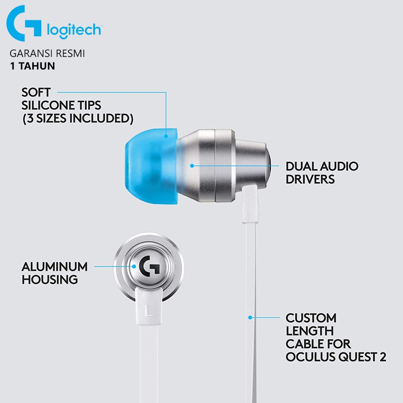 Logitech G333 In Ear Gaming Earphone with Mic